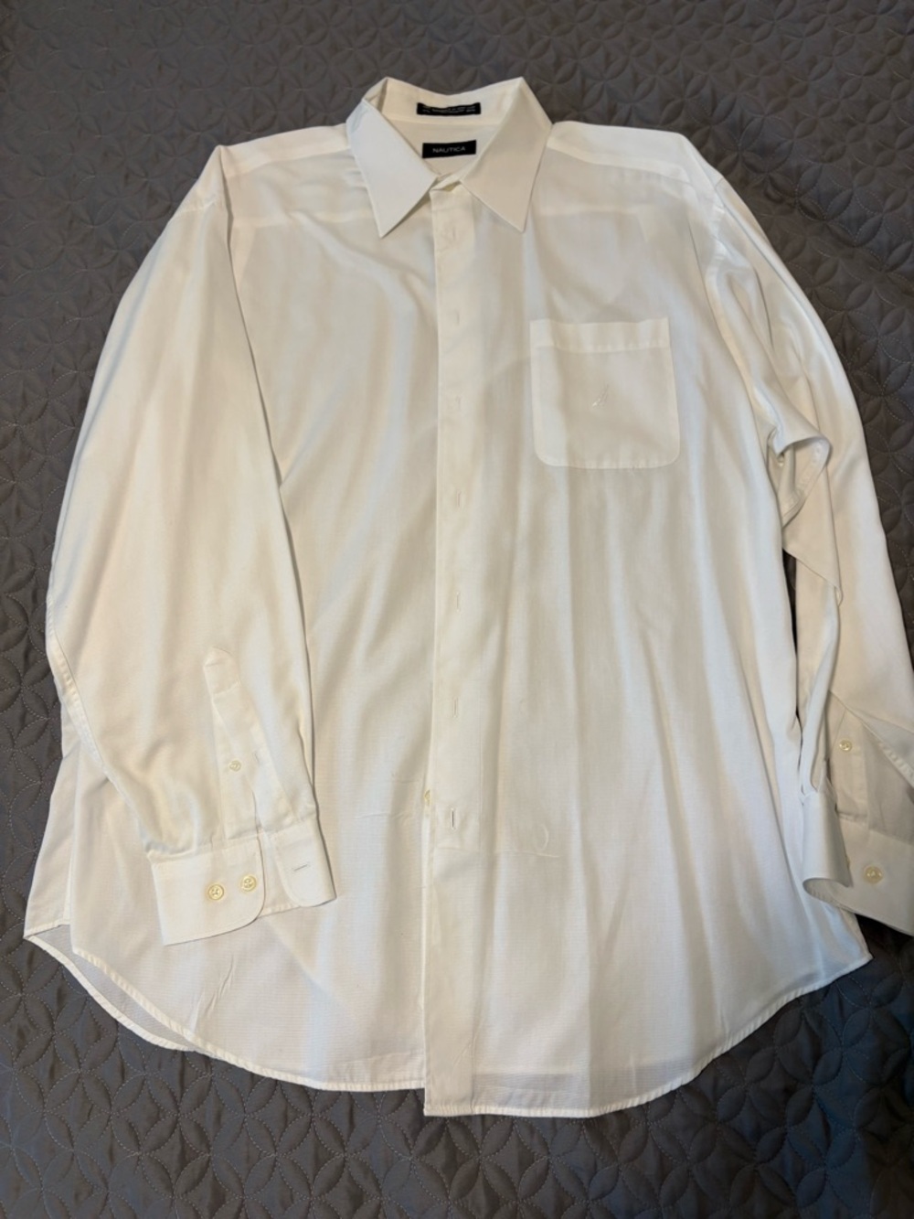 Nautica Men’s White Dress Shirt 17.5 35/36